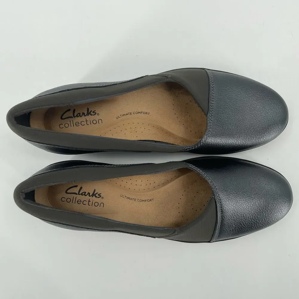 Clark’s Women’s‎ Suttyn Walk Wedge Slip-On Shoes, Black, Sz. 7M Comfort Office
